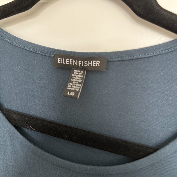 Eileen Risher Round Neck Lightweight Jersey Asymmetrical Hem Top - Picture 4 of 4